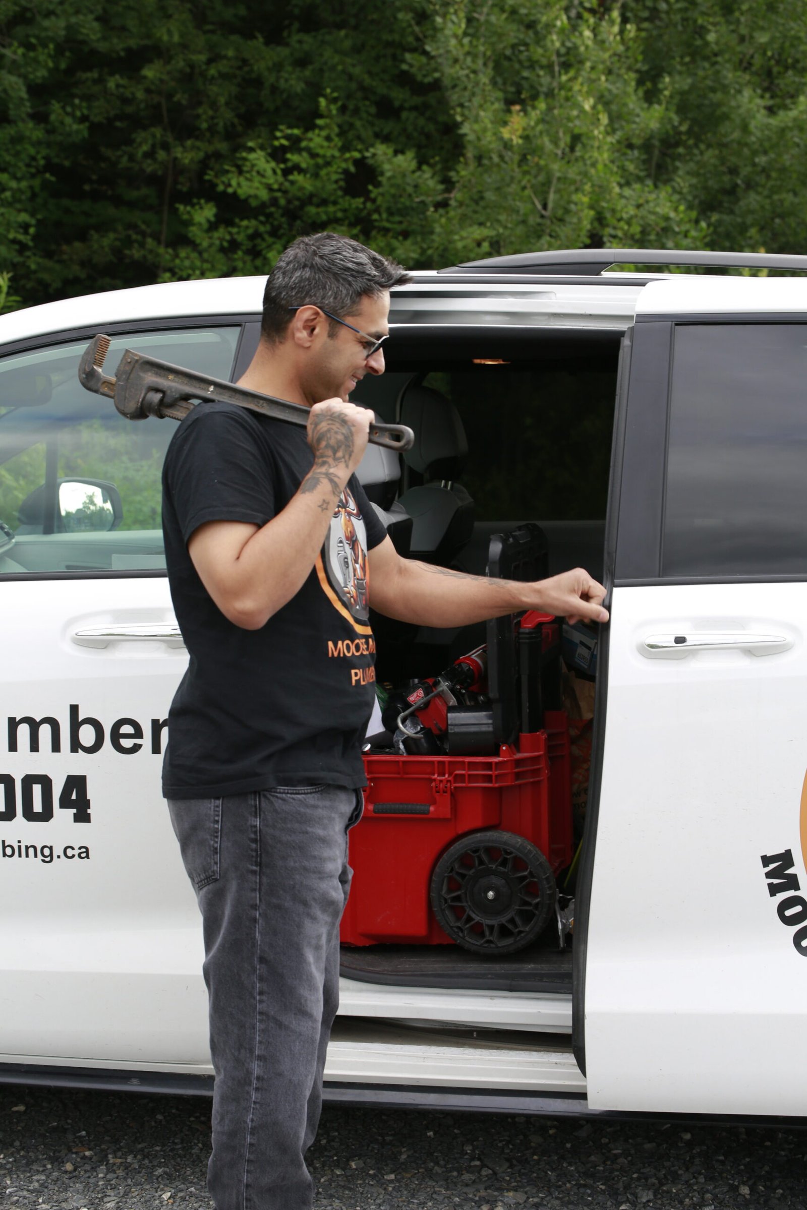 Hesam from Moose Master Plumbing on the job